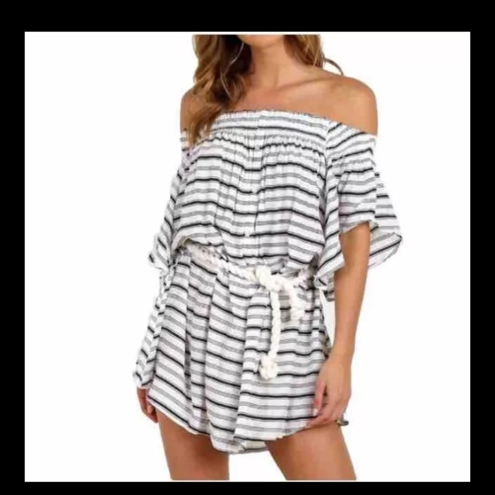 Anthropologie Faithful The Brand Dress Smocked Deia Amsterdam Stripe Beach 8